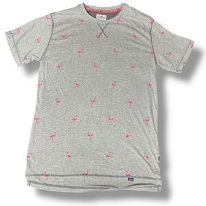 Ditch Plains T-shirt Flamingo print X Gray Men's Shirt size medium‎ (A102)